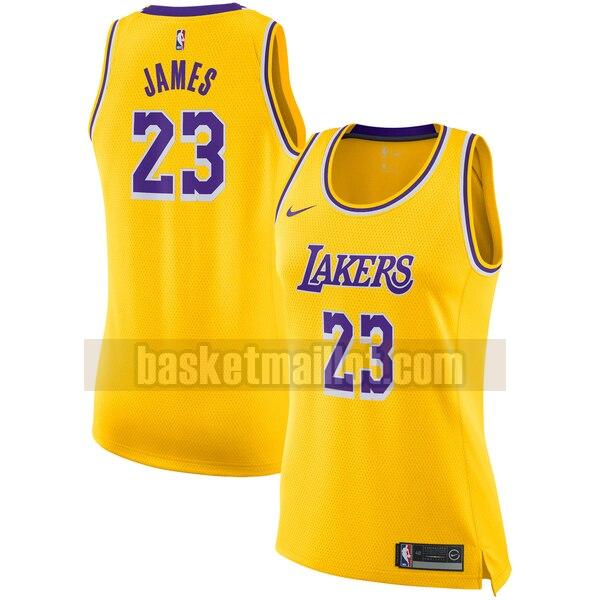 Maillot nba Los Angeles Lakers Nike icon edition Femme LeBron James 23 Jaune