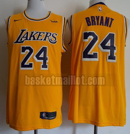 Maillot nba Los Angeles Lakers Promotion de basketball Homme Kobe Bryant 24 Jaune