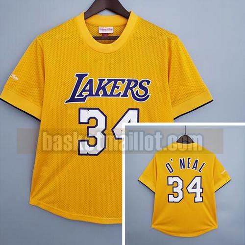Maillot nba Los Angeles Lakers Rétro Homme O'Neial 34 Jaune
