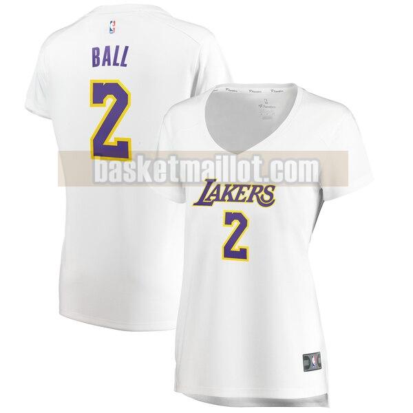 Maillot nba Los Angeles Lakers association edition Femme Lonzo Ball 2 Blanc