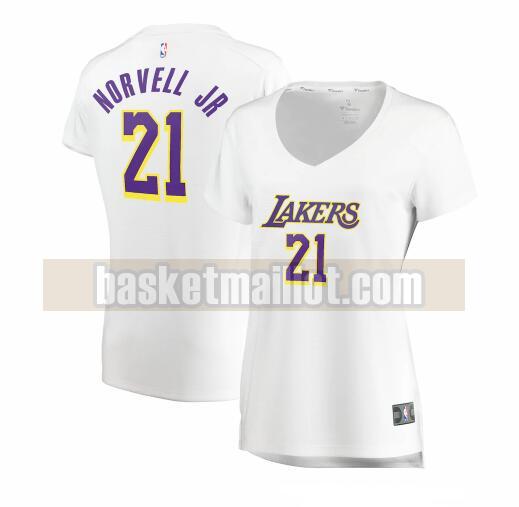 Maillot nba Los Angeles Lakers association edition Femme Zach Norvell 21 Blanc