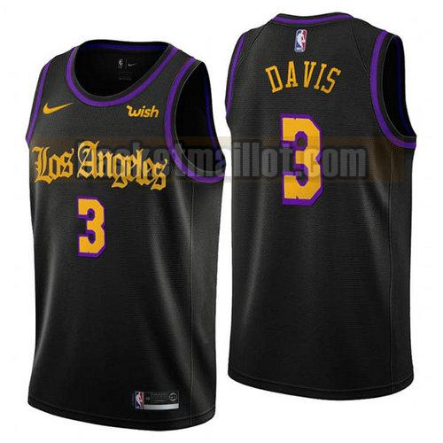 Maillot nba Los Angeles Lakers latin Homme Anthony Davis 3 Noir