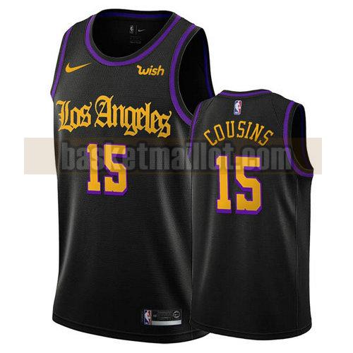 Maillot nba Los Angeles Lakers latin Homme DeMarcus Cousins 15 Noir