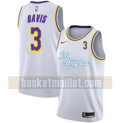 Maillot nba Los Angeles Lakers Édition City 2020-21 Homme Anthony Davis 3 Blanc