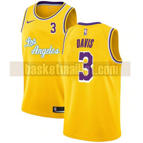 Maillot nba Los Angeles Lakers Édition City 2020-21 Homme Anthony Davis 3 Jaune