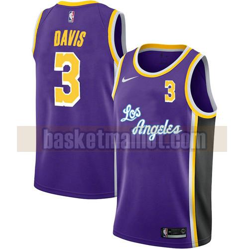 Maillot nba Los Angeles Lakers Édition City 2020-21 Homme Anthony Davis 3 Pourpre