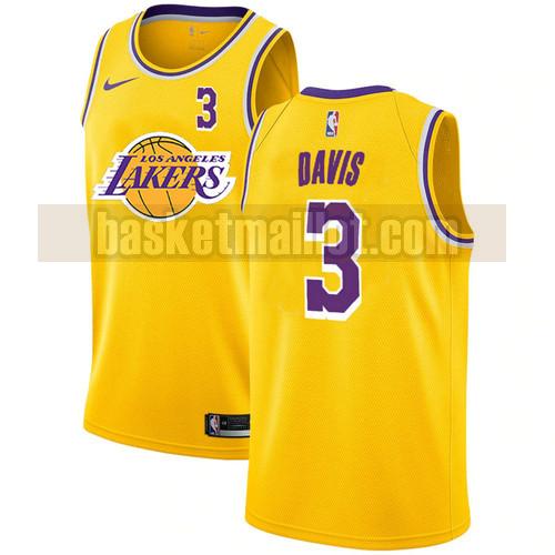 Maillot nba Los Angeles Lakers Édition de la ville 2021 Homme Anthony Davis 3 Jaune