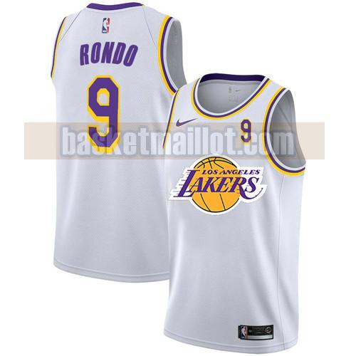 Maillot nba Los Angeles Lakers Édition de la ville 2021 Homme Rajon Rondo 9 Blanc
