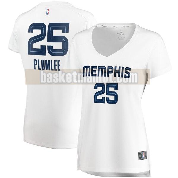 Maillot nba Memphis Grizzlies association edition Femme Miles Plumlee 25 Blanc