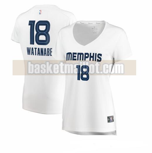 Maillot nba Memphis Grizzlies association edition Femme Yuta Watanabe 18 Blanc