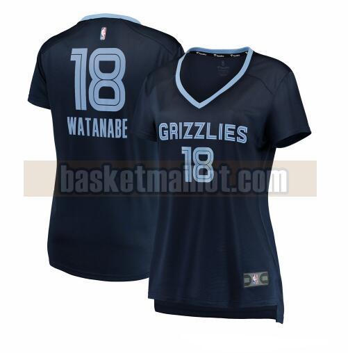Maillot nba Memphis Grizzlies icon edition Femme Yuta Watanabe 18 Bleu marin