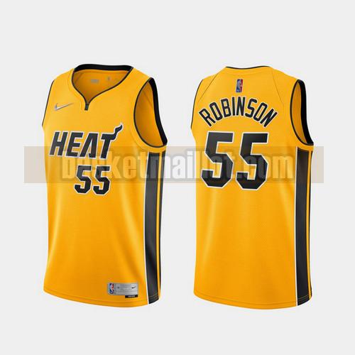 Maillot nba Miami Heat 2020-21 Earned Edition Homme Duncan Robinson 55 Jaune