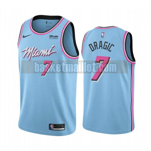 Maillot nba Miami Heat 2020-21 saison déclaration Homme Goran Dragic 7 Bleu