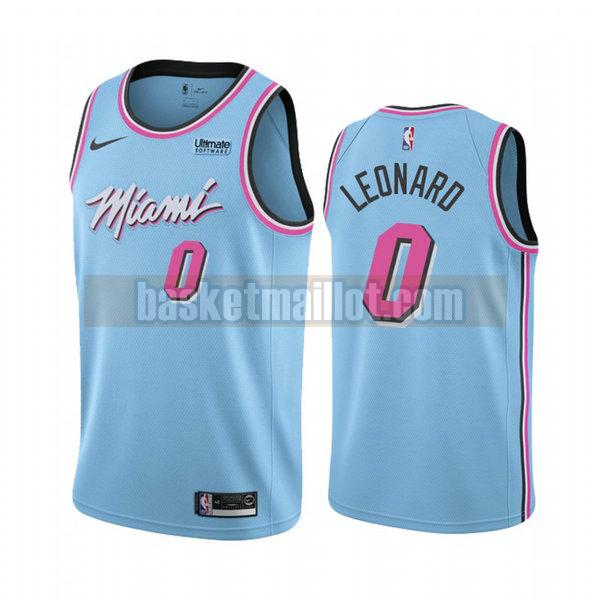 Maillot nba Miami Heat 2020-21 saison déclaration Homme Meyers Leonard 0 Bleu