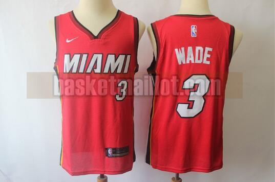 Maillot nba Miami Heat Basketball Homme Authentic Wade 3 Rouge
