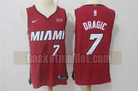 Maillot nba Miami Heat Basketball Homme Goran Dragic 7 Rouge