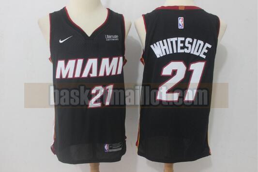 Maillot nba Miami Heat Basketball Homme Hassan Whiteside 21 Noir