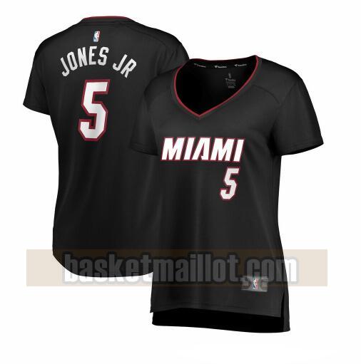 Maillot nba Miami Heat icon edition Femme Derrick Jones Jr. 5 Noir