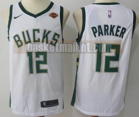 Maillot nba Milwaukee Bucks Basketball Homme Jabari Parker 12 Blanc
