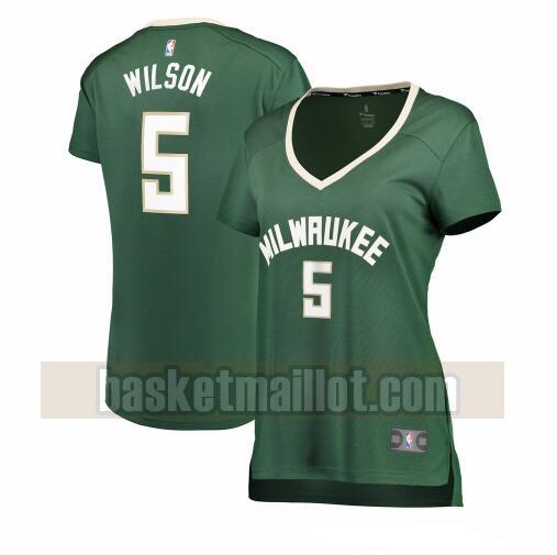 Maillot nba Milwaukee Bucks icon edition Femme D.J. Wilson 5 Vert