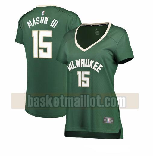 Maillot nba Milwaukee Bucks icon edition Femme Frank Mason III 15 Vert