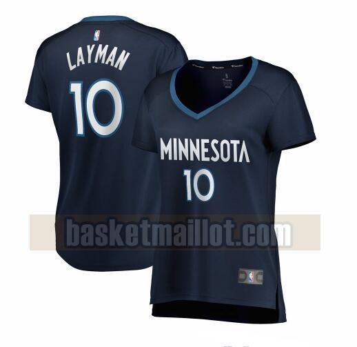 Maillot nba Minnesota Timberwolves icon edition Femme Jake Layman 10 Bleu marin