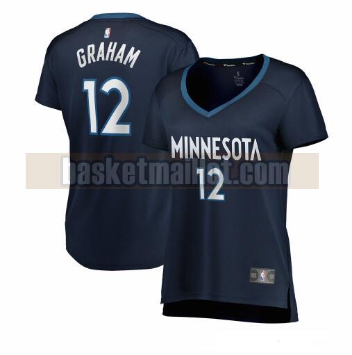 Maillot nba Minnesota Timberwolves icon edition Femme Treveon Graham 12 Bleu marin