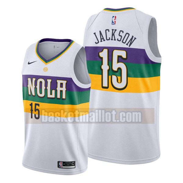 Maillot nba New Orleans Pelicans 2020-21 saison déclaration Homme Frank Jackson 15 blanc