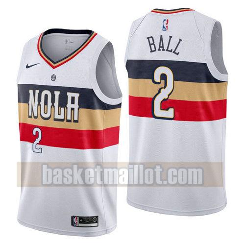 Maillot nba New Orleans Pelicans Earned 2019 Homme Lonzo Ball 2 White