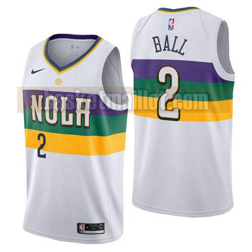 Maillot nba New Orleans Pelicans Ville 2019 Homme Lonzo Ball 2 White