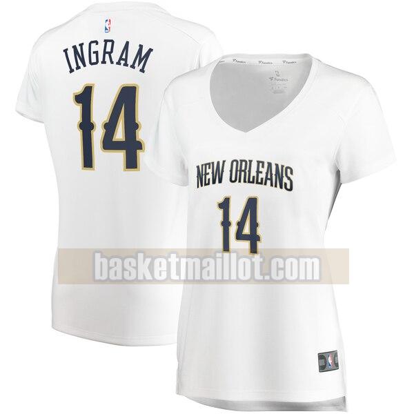 Maillot nba New Orleans Pelicans association edition Femme Brandon Ingram 14 Blanc