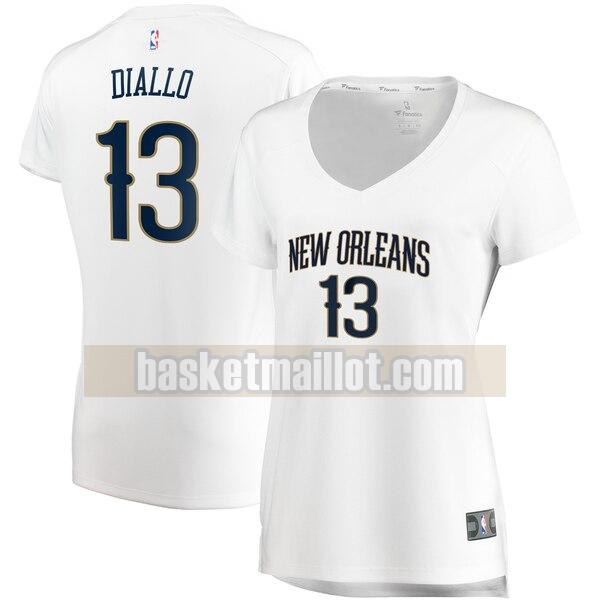Maillot nba New Orleans Pelicans association edition Femme Cheick Diallo 13 Blanc