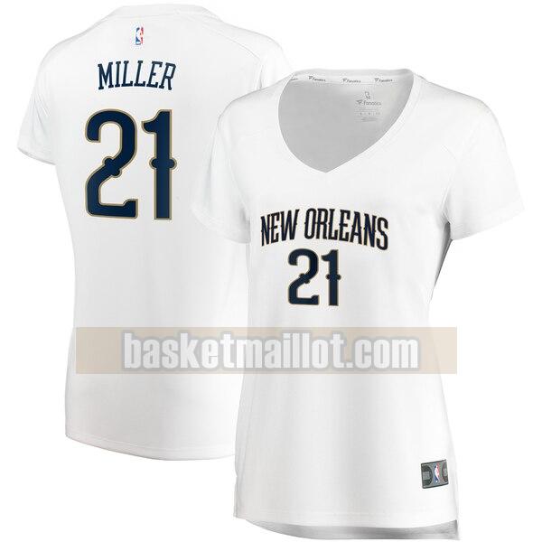 Maillot nba New Orleans Pelicans association edition Femme Darius Miller 21 Blanc
