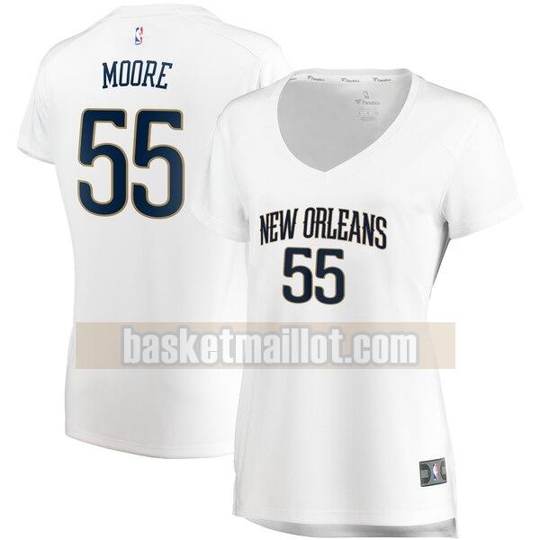 Maillot nba New Orleans Pelicans association edition Femme E'Twaun Moore 55 Blanc