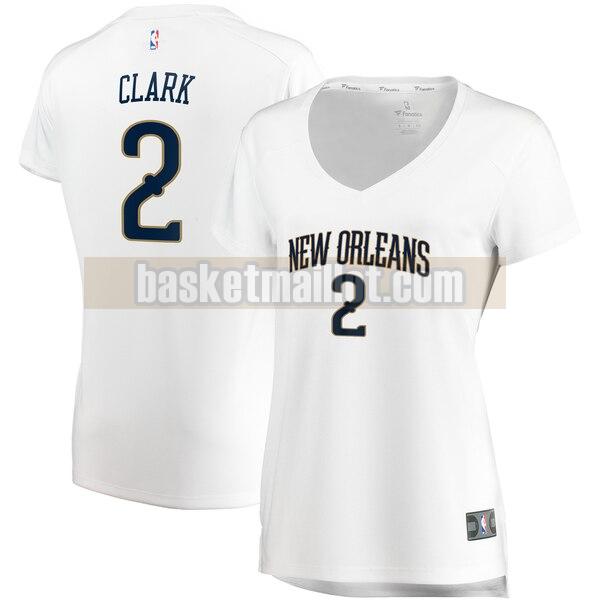 Maillot nba New Orleans Pelicans association edition Femme Ian Clark 2 Blanc