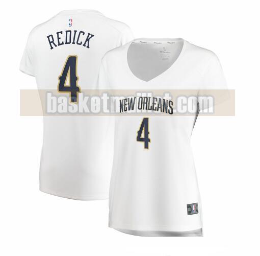 Maillot nba New Orleans Pelicans association edition Femme JJ Redick 4 Blanc