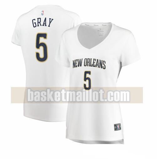 Maillot nba New Orleans Pelicans association edition Femme Josh Gray 5 Blanc