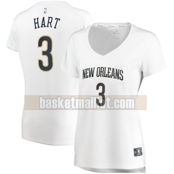 Maillot nba New Orleans Pelicans association edition Femme Josh Hart 3 Blanc