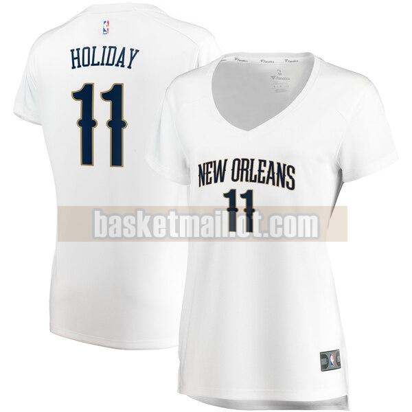 Maillot nba New Orleans Pelicans association edition Femme Jrue Holiday 11 Blanc