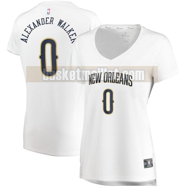 Maillot nba New Orleans Pelicans association edition Femme Nickeil Alexander-Walker 0 Blanc