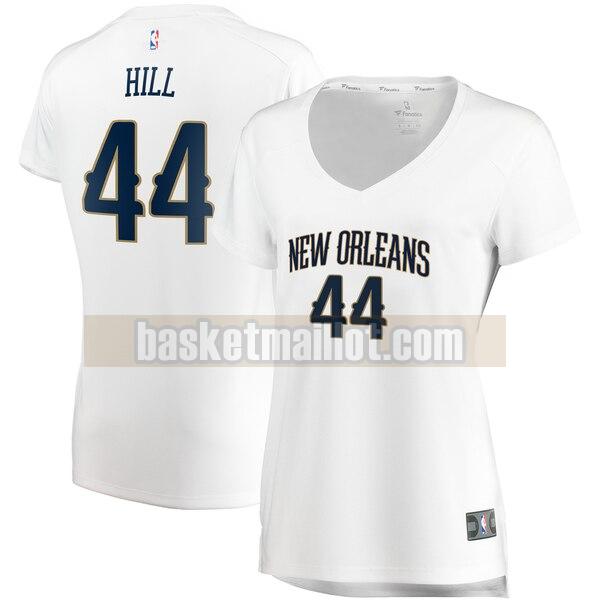 Maillot nba New Orleans Pelicans association edition Femme Solomon Hill 44 Blanc