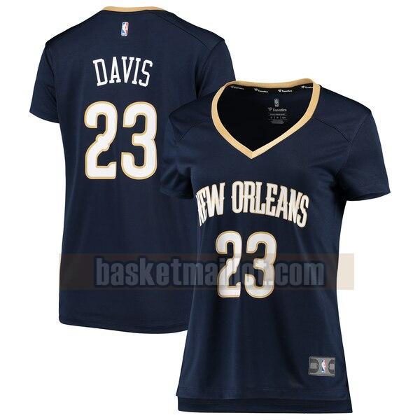 Maillot nba New Orleans Pelicans icon edition Femme Anthony Davis 23 Bleu marin