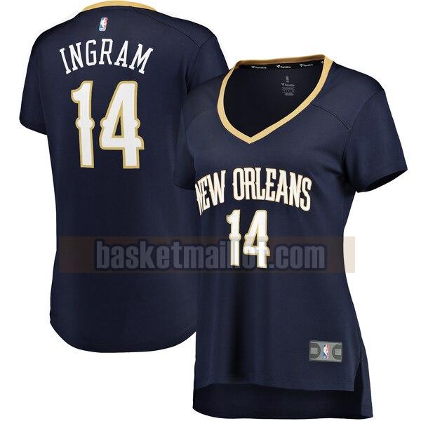 Maillot nba New Orleans Pelicans icon edition Femme Brandon Ingram 14 Bleu marin