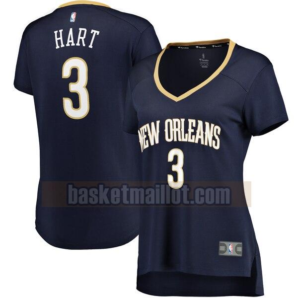 Maillot nba New Orleans Pelicans icon edition Femme Josh Hart 3 Bleu marin