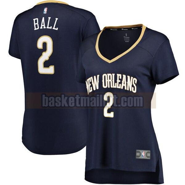 Maillot nba New Orleans Pelicans icon edition Femme Lonzo Ball 2 Bleu marin