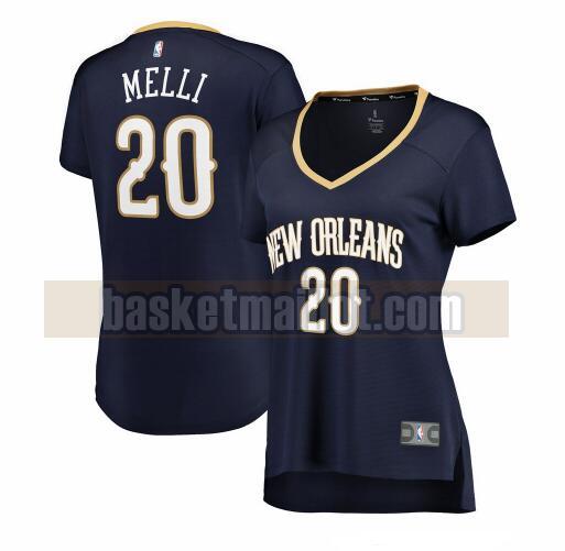 Maillot nba New Orleans Pelicans icon edition Femme Nicolo Melli 20 Bleu marin