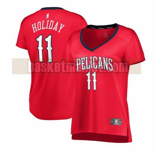 Maillot nba New Orleans Pelicans statement edition Femme Jrue Holiday 11 Rouge
