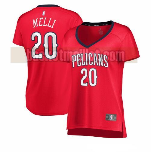Maillot nba New Orleans Pelicans statement edition Femme Nicolo Melli 20 Rouge