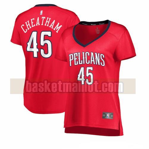Maillot nba New Orleans Pelicans statement edition Femme Zylan Cheatham 45 Rouge
