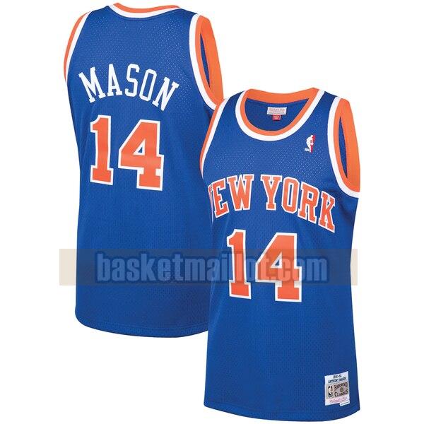 Maillot nba New York Knicks 1991-92 Hardwood Classics Swingman Homme Anthony Mason 14 Bleu
